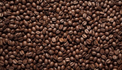 Fototapeta premium A sea of rich, roasted coffee beans fills the frame with shades of brown and an invitation to indulge in a sensory experience. The beans offer a promise of robust flavor and energy, perfect for coffee