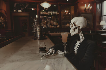 skeleton in the bar