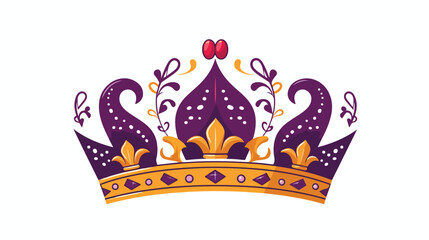 Mardi Gras carnival crown. flat vector illustration
