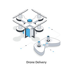Drone Delivery isometric stock illustration. Eps 10 File stock illustration.