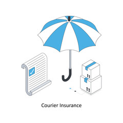 Courier Insurance isometric stock illustration. Eps 10 File stock illustration.