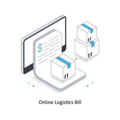Online Logistics Bill isometric stock illustration. Eps 10 File stock illustration.