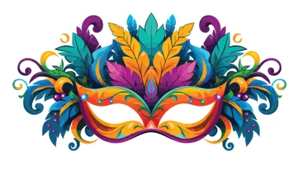 Crédence de cuisine en verre imprimé Papillons en grunge Mardi Gras carnival mask. flat vector illustration