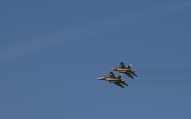 Fighter jet in the sky