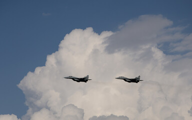 Fighter jet in the sky