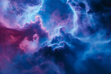 Cosmic Texture: An Enchanting Swirl of Blue and Purple Nebulae
