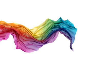 Obraz premium Background Design Elements with Elegant Fashion Flying Satin Silk Cloth in LGBT Rainbow Colors, Isolated on Transparent Background, PNG
