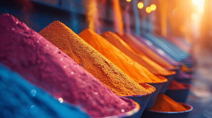 Piles of colorful powder