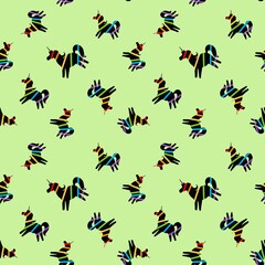 Obraz premium Rainbow lgbt pride animals unicorns seamless horse pattern for fabrics and wrapping paper and party summer textiles