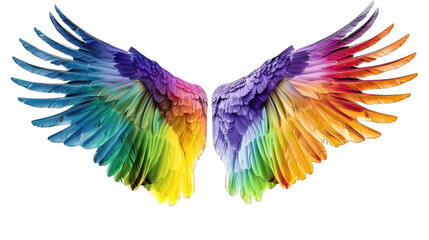 Fototapeta na wymiar colorful wings template PNG Transparent white background