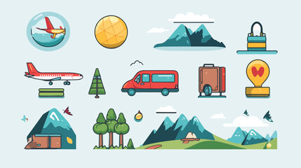 Travel icon design flat cartoon vector illustration