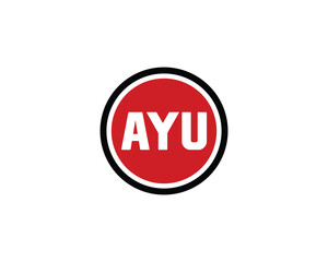AYU logo design vector template