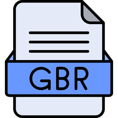 GBR File Format Vector Icon Design