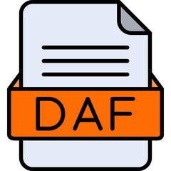 DAF File Format Vector Icon Design