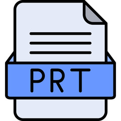 PRT File Format Vector Icon Design