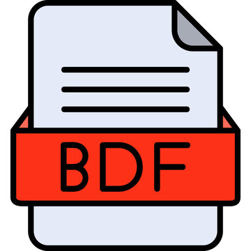 BDF File Format Vector Icon Design