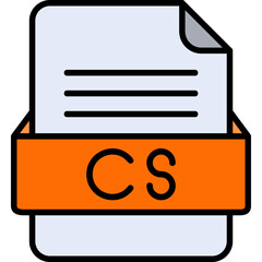 CS File Format Vector Icon Design