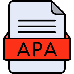 APA File Format Vector Icon Design - obrazy, fototapety, plakaty