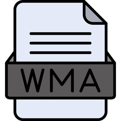 WMA File Format Vector Icon Design