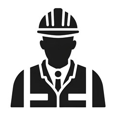 Worker Icon Vector Male Service Person of Building Construction Workman With Hardhat