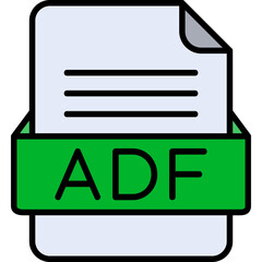 ADF File Format Vector Icon Design