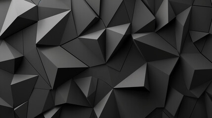 Abstract texture dark black gray background banner panorama long with 3D geometric triangular...