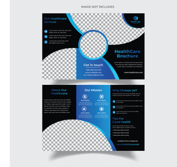 Business 3 fold brochure templates vector