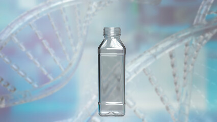 The plastic bottle for sci or eco concept 3d rendering.
