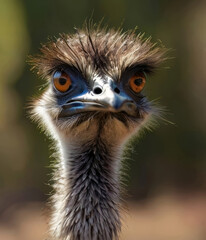 Australia outback close up of emu head and large eyes