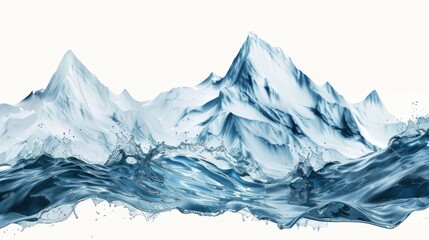 Fototapeta na wymiar Water splash on white background.generated AI.