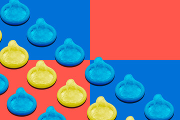 Pattern with group of condoms	