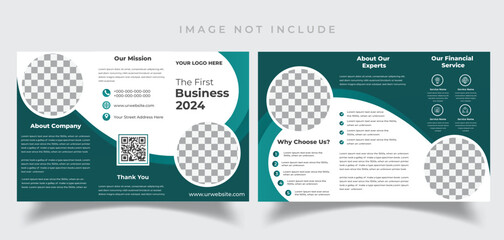 Free vector financial business trifold brochure template