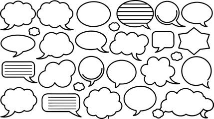 Fototapeta premium Speech bubbles. Doodles set