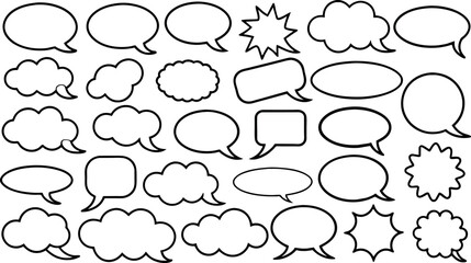 Speech bubbles. Doodles set