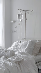 Sterile Hospital Room with An Intravenous (IV) Stand: A Beacon of Silent Healing and Recovery