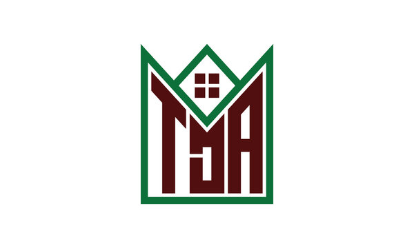 TDA initial letter real estate builders logo design vector. construction, housing, home marker, property, building, apartment, flat, compartment, business, corporate, house rent, rental, commercial