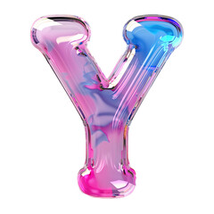 glassy pink and blue letter "Y" for logo in the style of neumorphism, soft natural lighting simple and elegant space, close-up, super high detaill