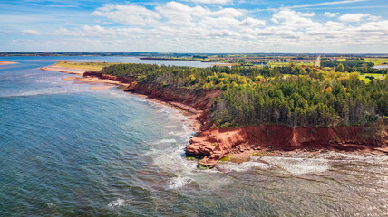 Rocky Shore on the Atlantic Ocean. Prince Edward Island, Canada
