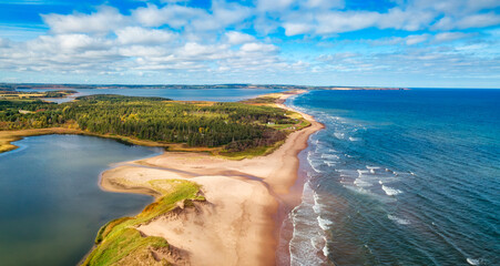 Sandy beach on the Atlantic Ocean. Cavendish, Prince Edward Island, Canada