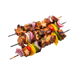 shish kebab, isolated on white, png