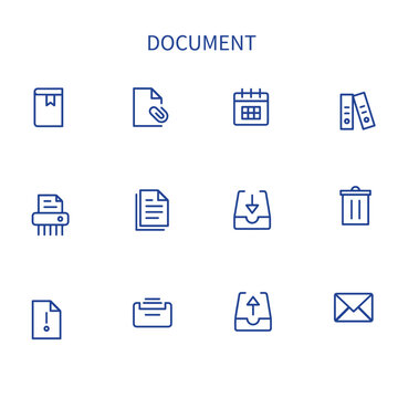 set of document line vector icons