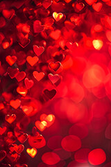 Blurry Red Background With Hearts