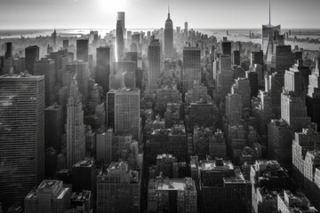 New York City buildings in black and white for background wallpaper