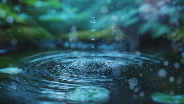 clear water that move beautiful, close-up view. seamless looping 4k time-lapse virtual video animation background