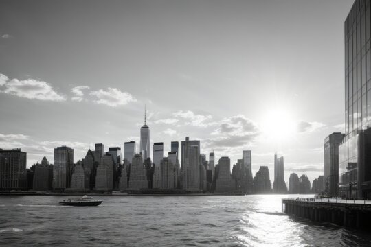 New York City buildings in black and white for background wallpaper
