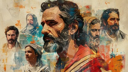 Digital illustration of Saint Joseph as depicted in various cultural art styles, highlighting diversity in devotion