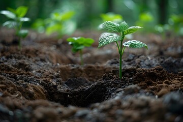 Nurturing Tomorrow's Forests: Gently Planting Saplings for Climate Change Mitigation