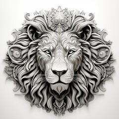 Mandala adult coloring book lion