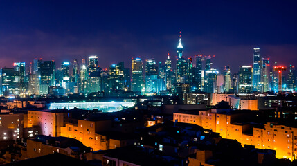 Fototapeta na wymiar Lights of the big city at night