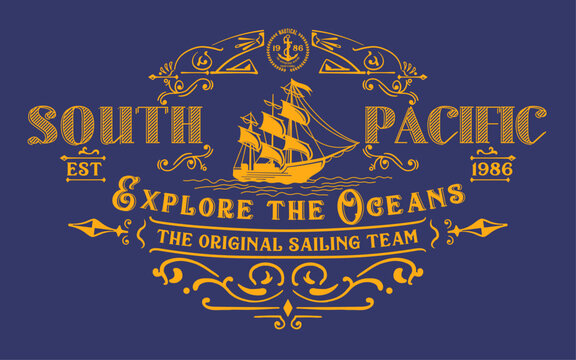 Unique t-shirt design for sailing aboard a boat at sea and oceans - vintage retro design - old sailing boat
T-Shirt Design 2024 #01 (Pixel perfect vector t-shirt template)